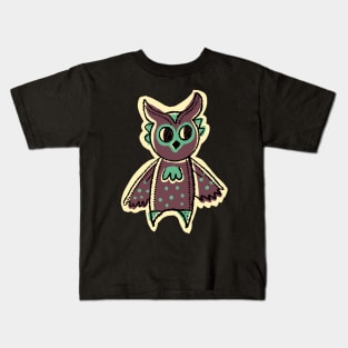 Tall and Purple Cute Simple Owl Illustration Kids T-Shirt